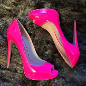 Prada Patent Peep Toe Pumps 39.5
